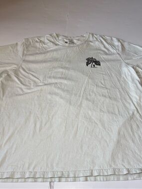 Men's White Short-Sleeve Graphic Pocket-Print Tee